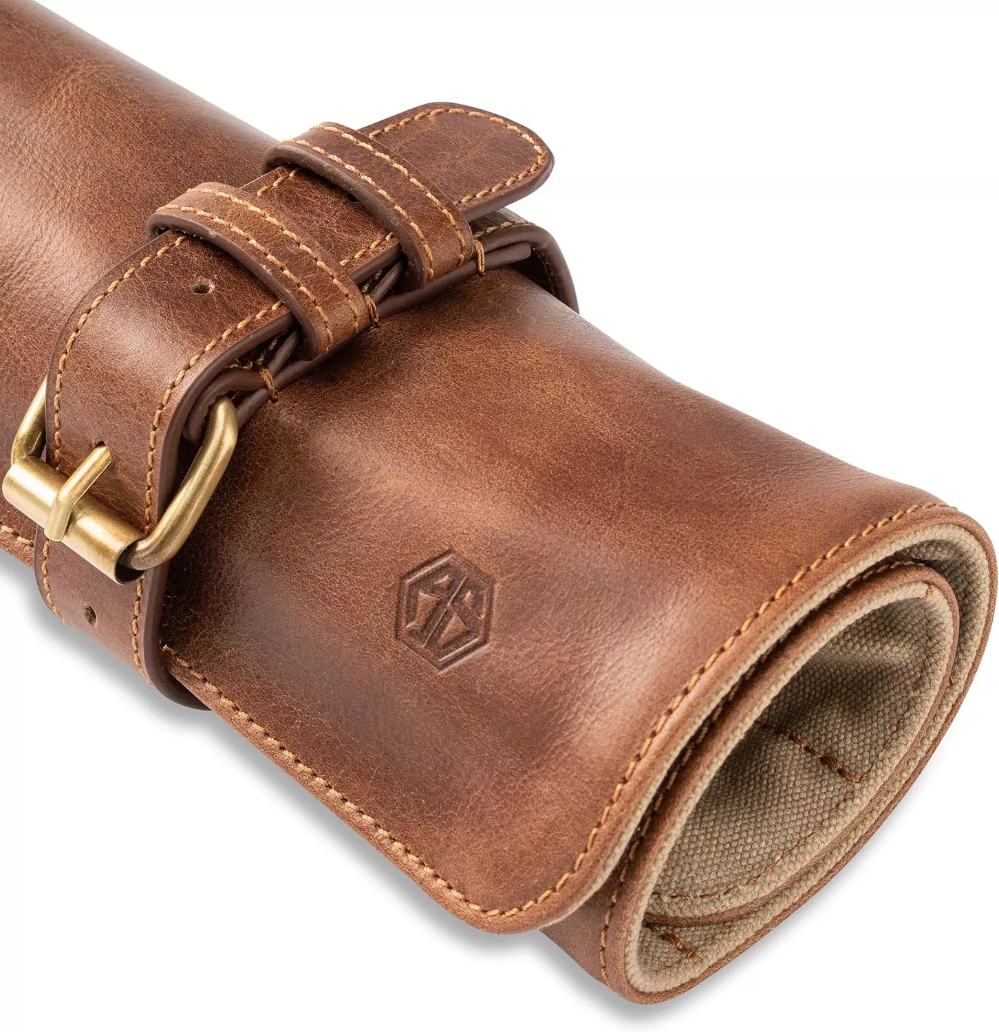 Torba skórzana na 14 noży brązowa