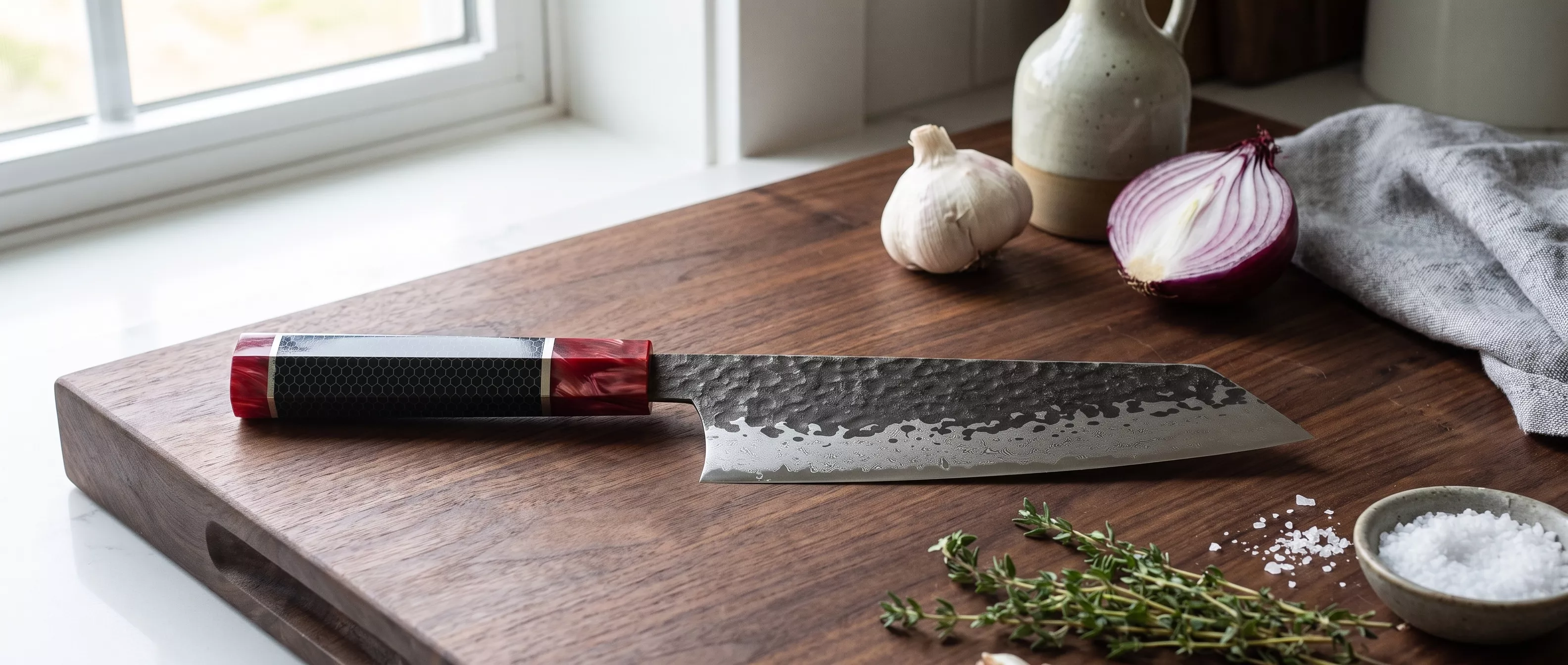 Dan Woo Custom Nóż Kiritsuke 22 cm Damast T10 Żywica