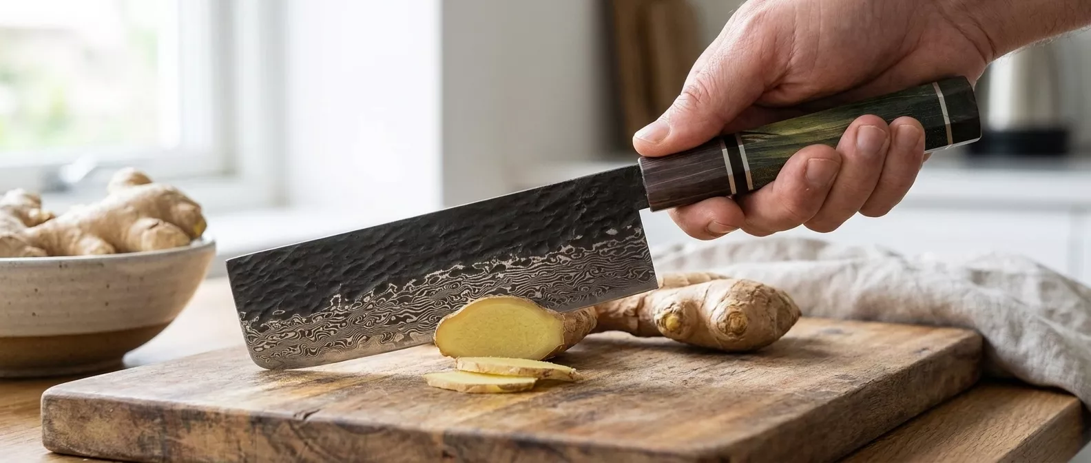 Dan Woo Custom Nóż Nakiri 18 cm Damast T10 61HRC