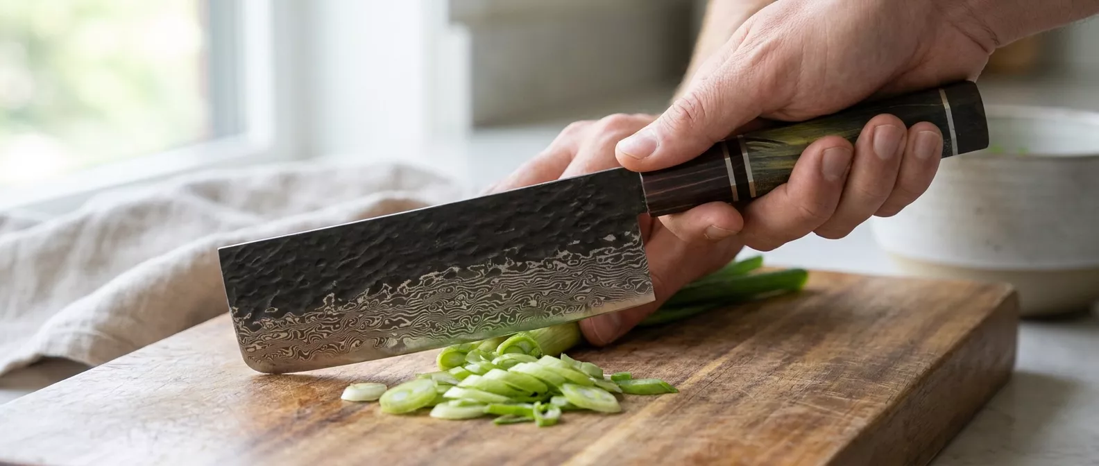 Dan Woo Custom Nóż Nakiri 18 cm Damast T10 61HRC