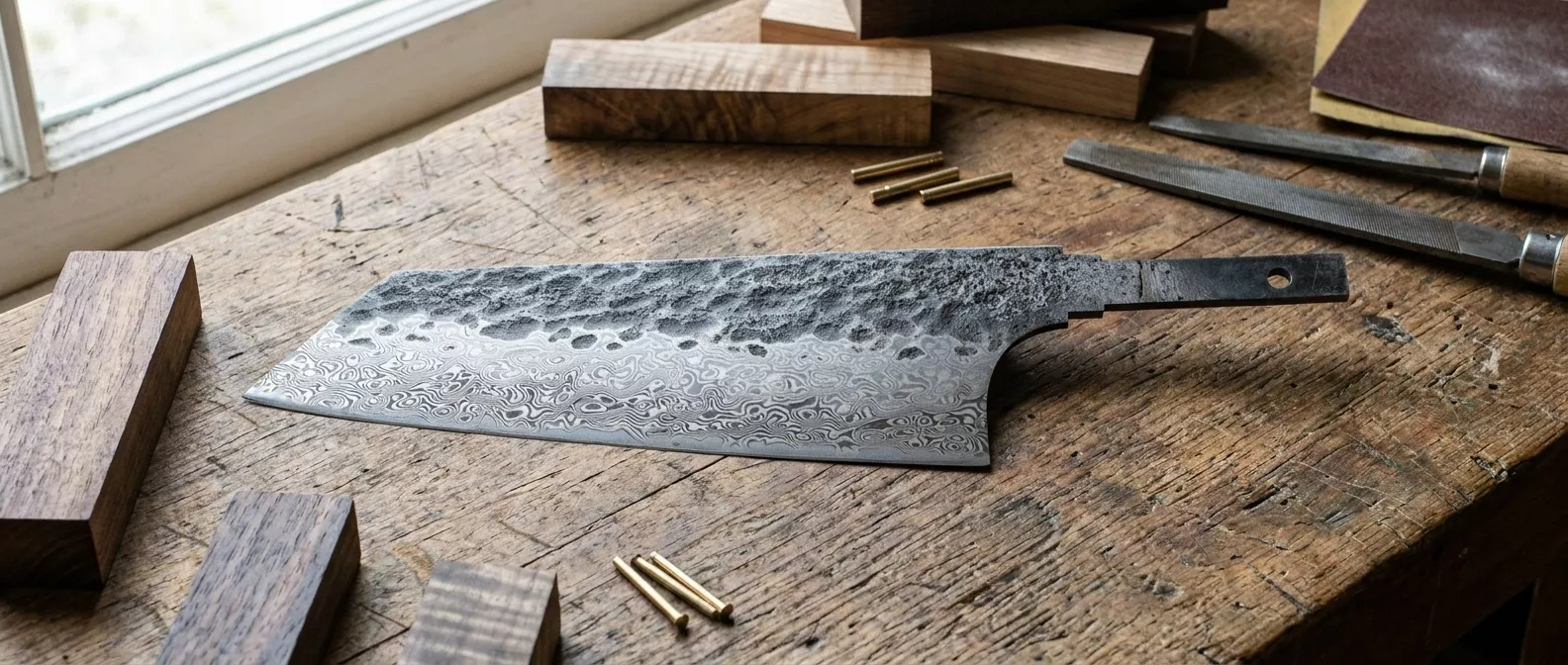 Dan Woo Nóż Bunka 16 cm Damast T10 83 warstwy Blank HF02