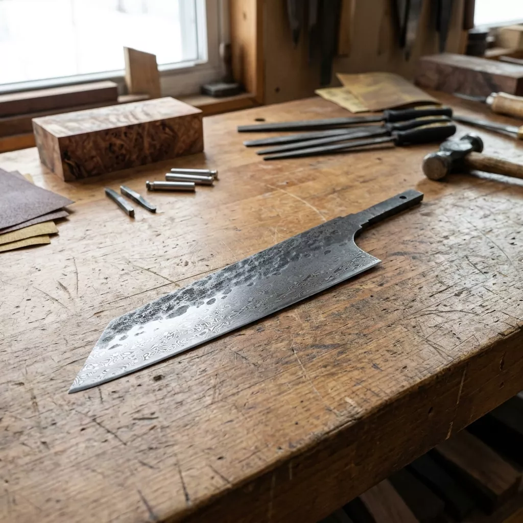 Dan Woo Nóż Bunka 16 cm Damast T10 83 warstwy Blank HF02