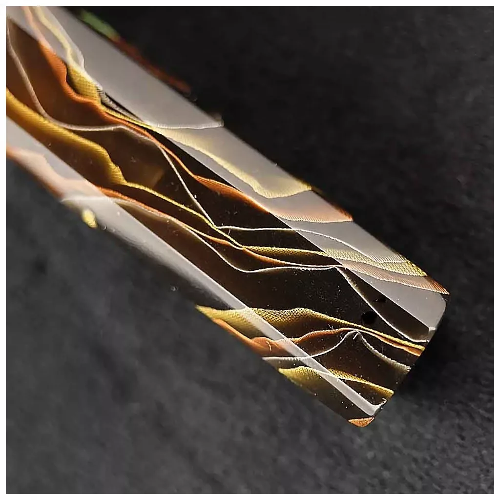 Dellinger Resin Mash Gold Santoku 18 cm - Nóż Kuchenny Damasceński