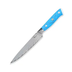 Dellinger BLUE STONE Nóż Utility 15 cm Stal Damasceńska VG-10