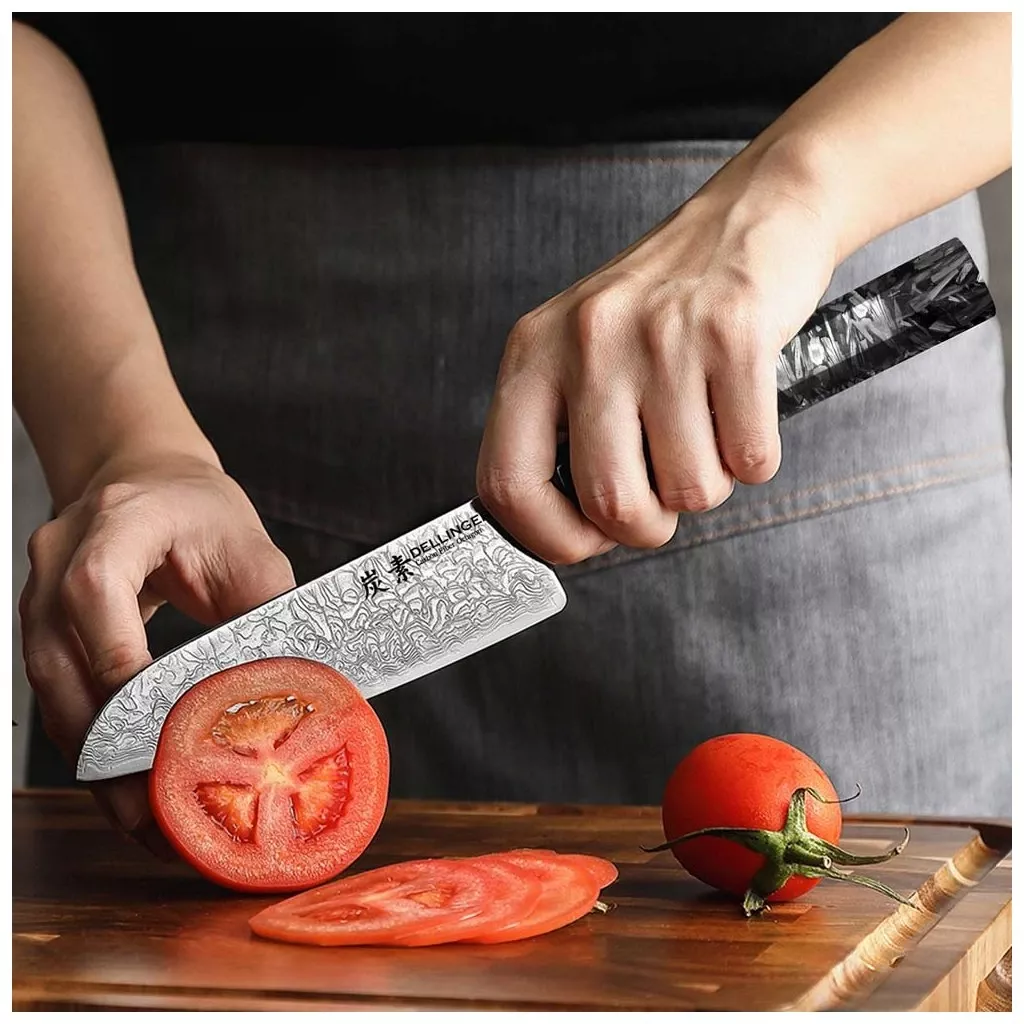Nóż Ko-Santoku Dellinger Carbon Fiber Octagon 14 cm VG-10