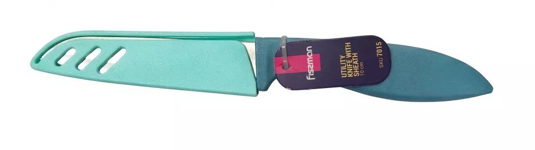 Fissman nóż uniwersalny z pochwą i otwieraczem 11 cm zielony