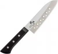 Nóż santoku KAI Seki Magoroku Wakatake 16,5 cm z otworami w ostrzu