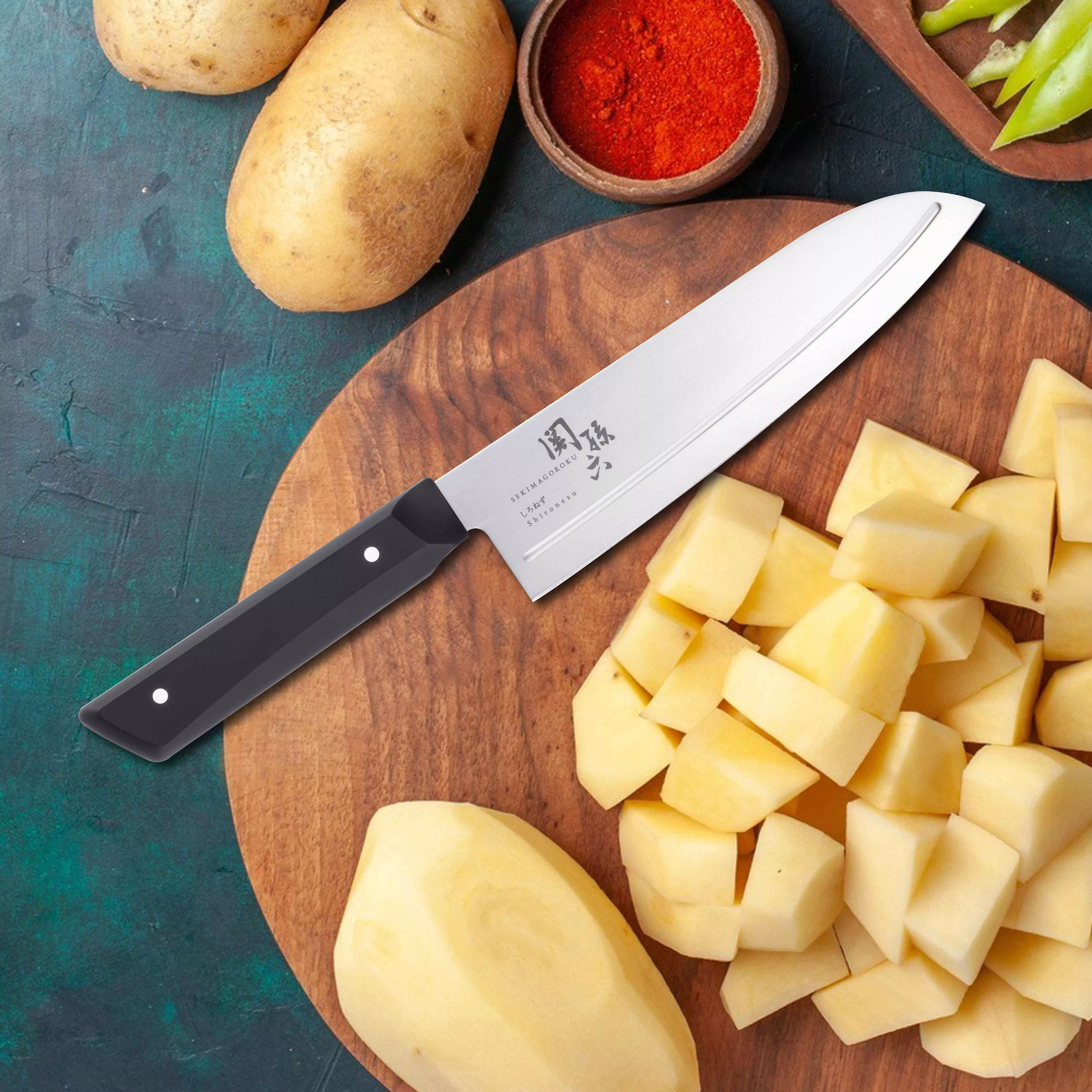 KAI Seki Magoroku Shironezu Santoku nóż kuchenny, ostrze 16.5 cm