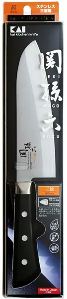 KAI Seki Magoroku Akane Japoński Nóż Santoku, Ostrze 16.5 cm