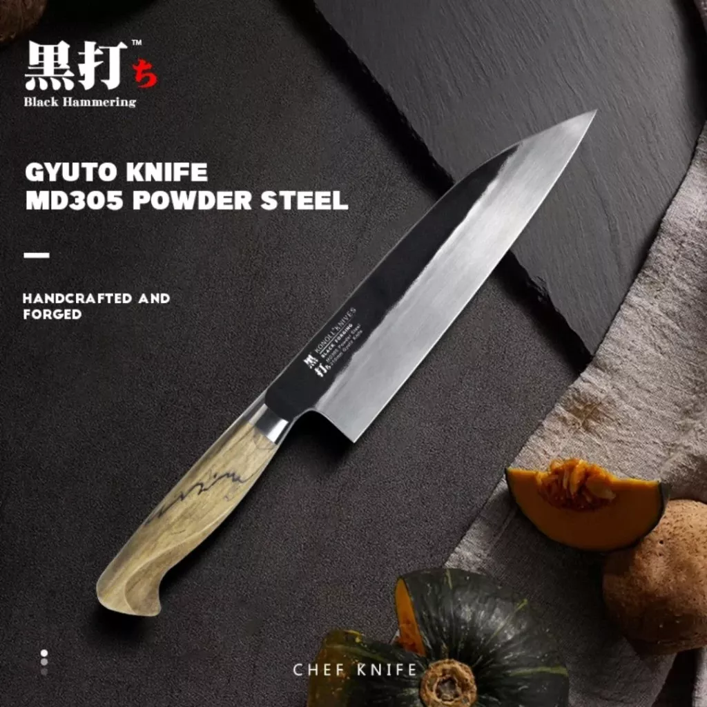 Nóż Szefa Kuchni Konoll Black Forging MD305 Gyuto 21 cm