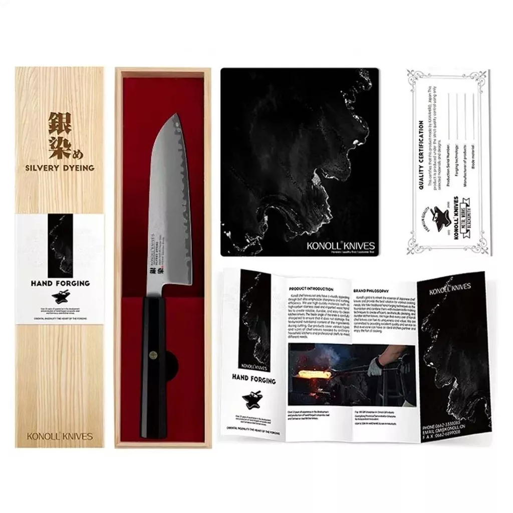 Nóż Santoku Konoll Silver Dyeing HAP-40 18 cm