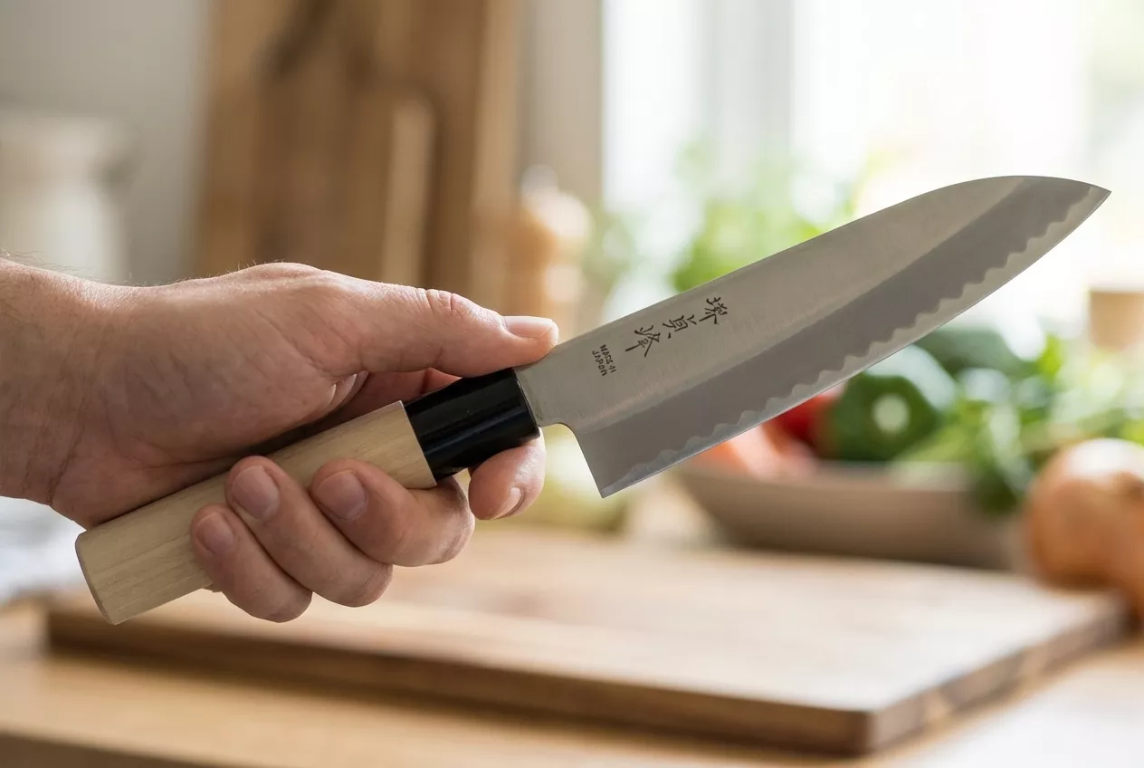 Japoński nóż Santoku Sakai Teiho 16,5 cm - Stal Molibdenowo-Wanadowa