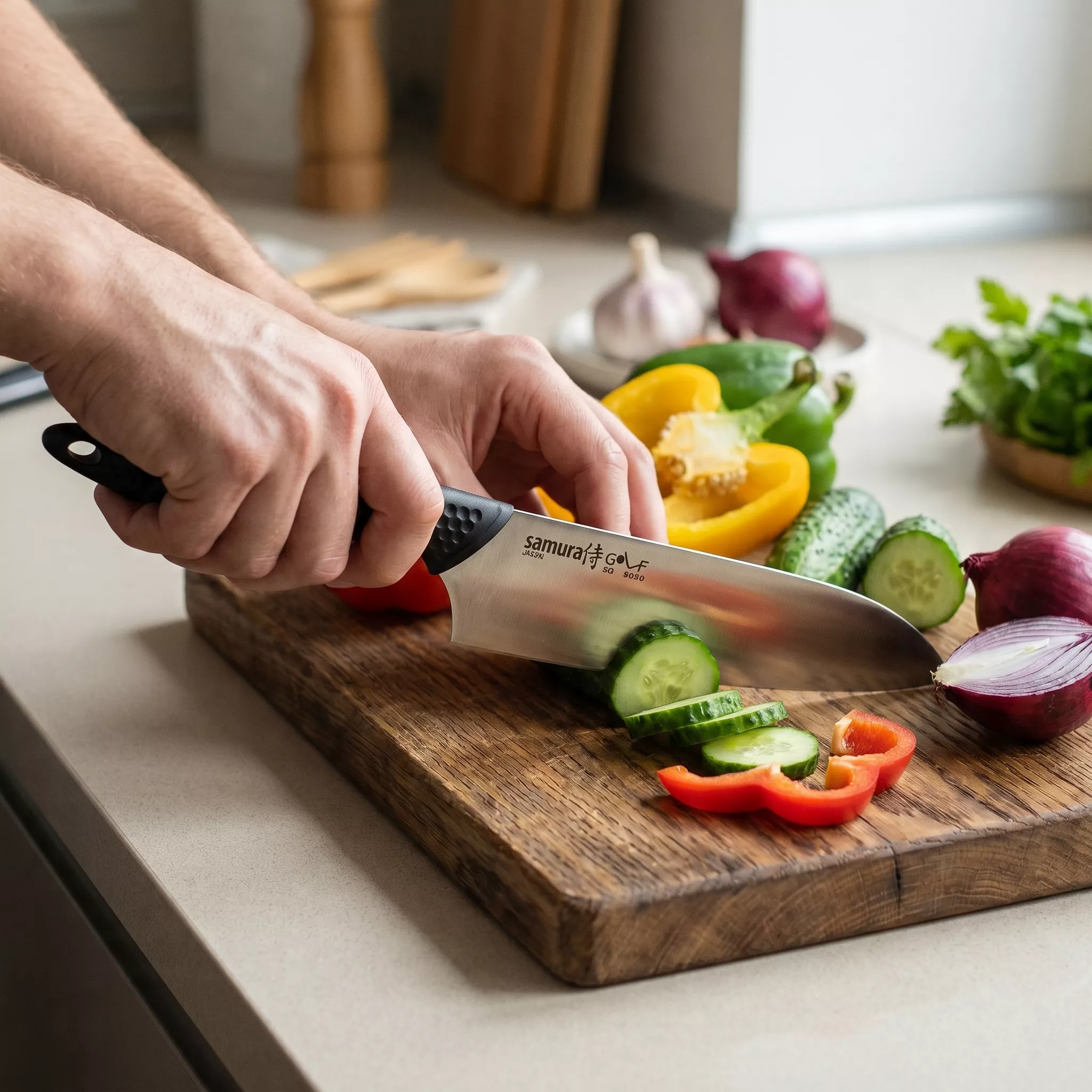 Samura Golf Nóż kuchenny Santoku 18 cm AUS-8