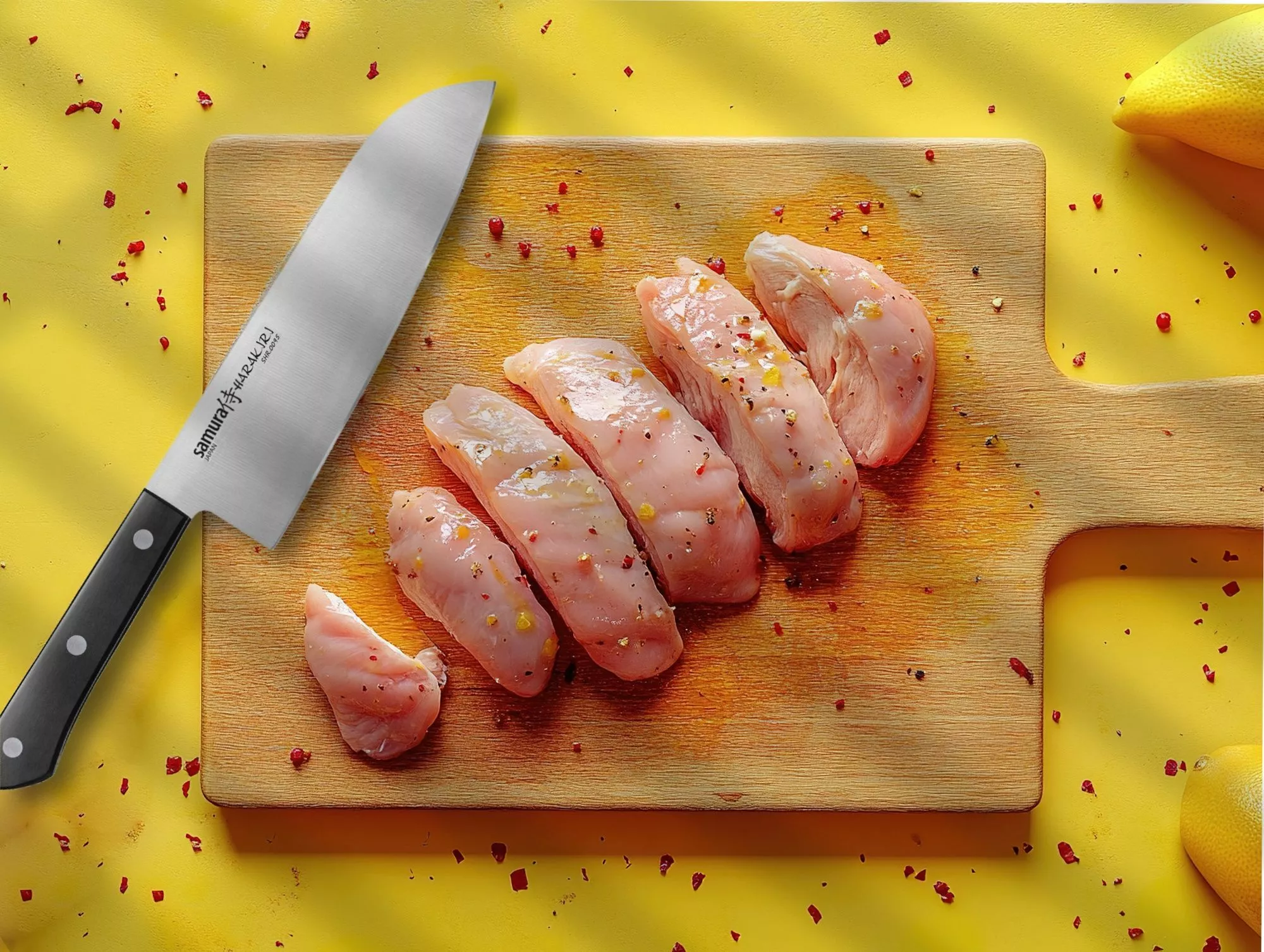 Samura Harakiri nóż kuchenny santoku AUS-8 58HRC