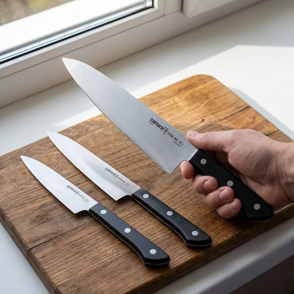 Zestaw 3 noży kuchennych Samura Harakiri SHR-0220B stal AUS-8