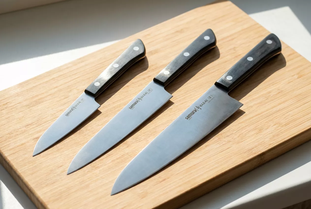 Zestaw 3 noży kuchennych Samura Harakiri SHR-0220B stal AUS-8