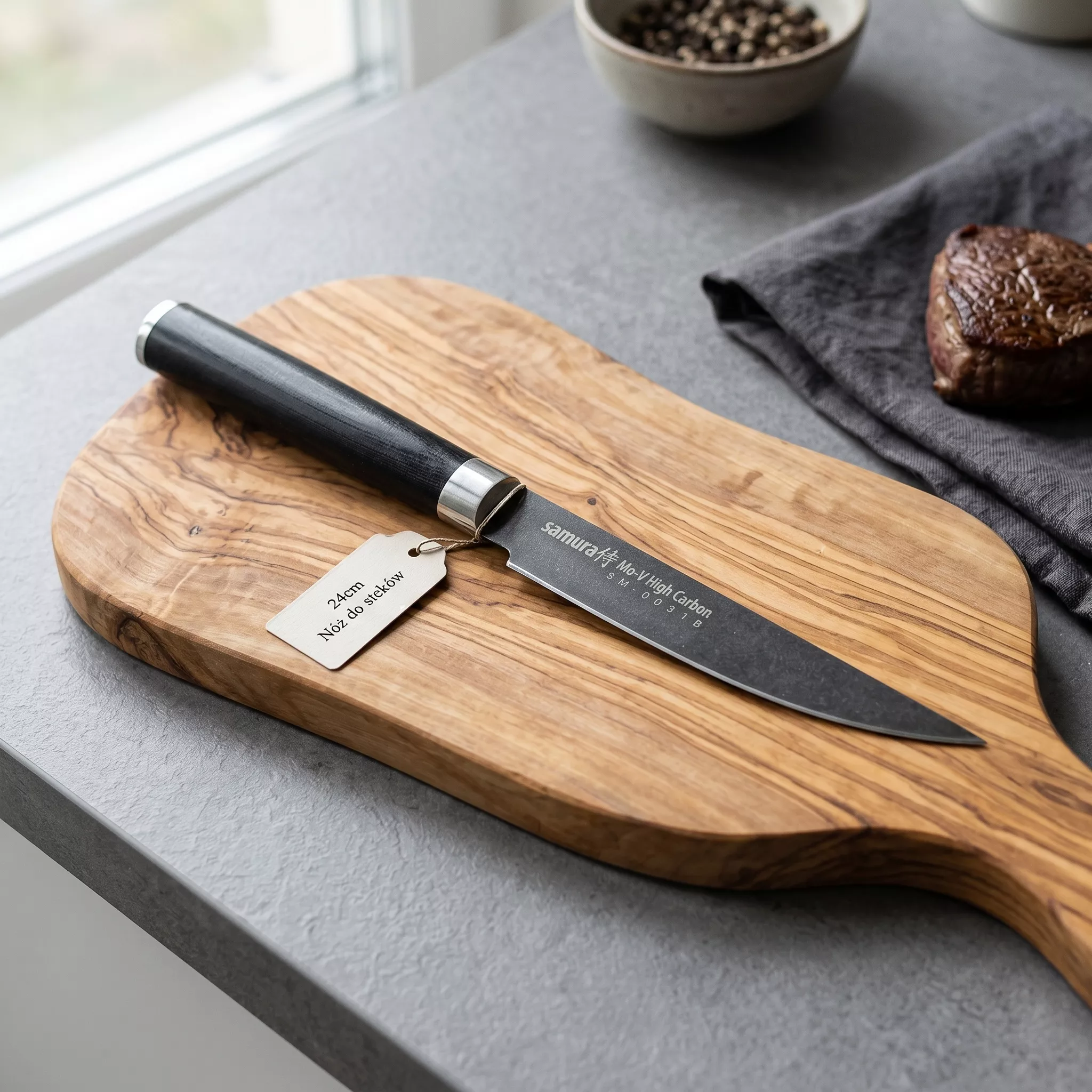 Nóż do steków Samura MO-V Stonewash 12 cm