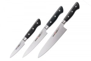 Samura PRO-S Zestaw 3 noży kuchennych AUS-8 (20cm, 11.5cm, 8.8cm)