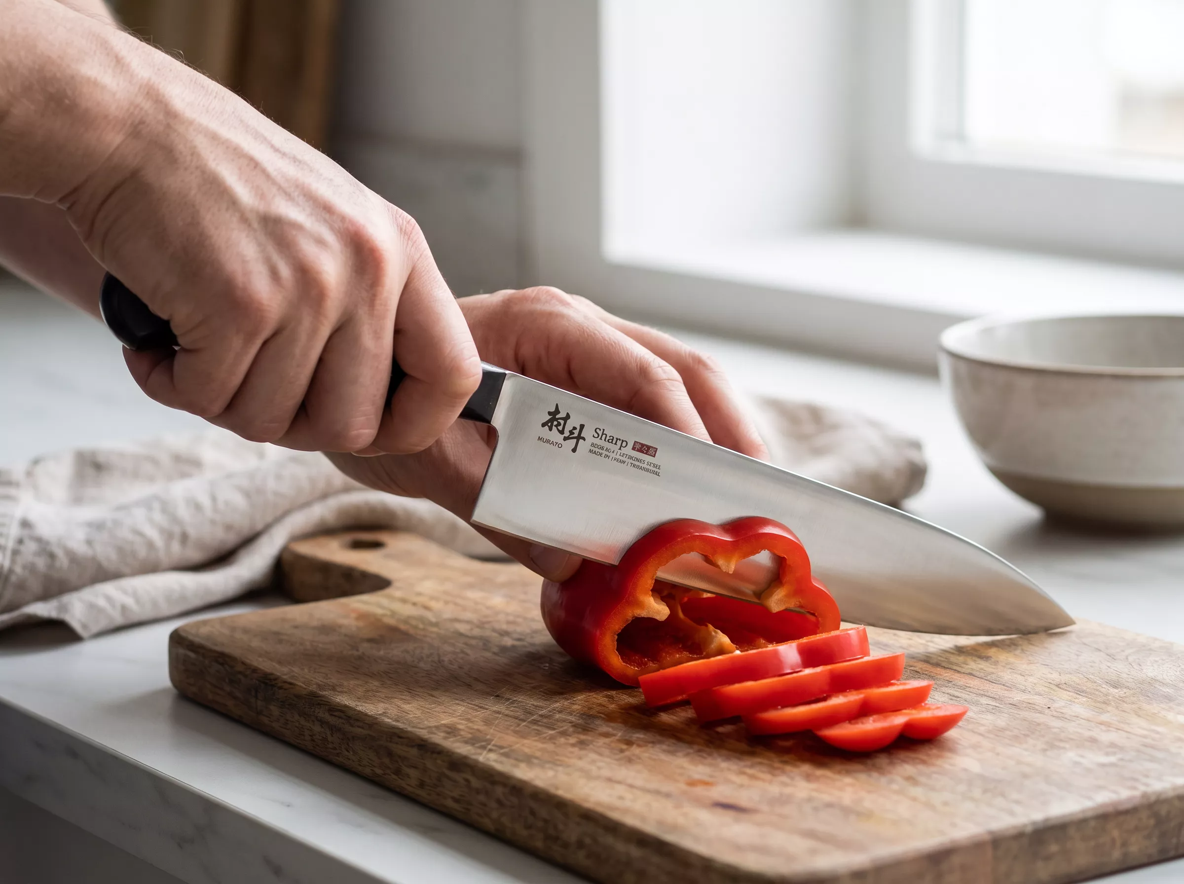 Japoński nóż szefa kuchni Shimomura  Murato Sharp AUS-10 Gyuto 21 cm
