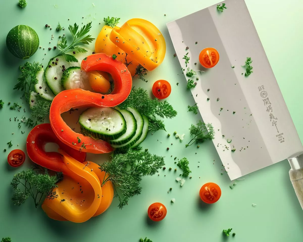 Tsubazo Japoński Tasak Kuchenny, Ostrze 17.5 cm, Brzozowa Rękojeść