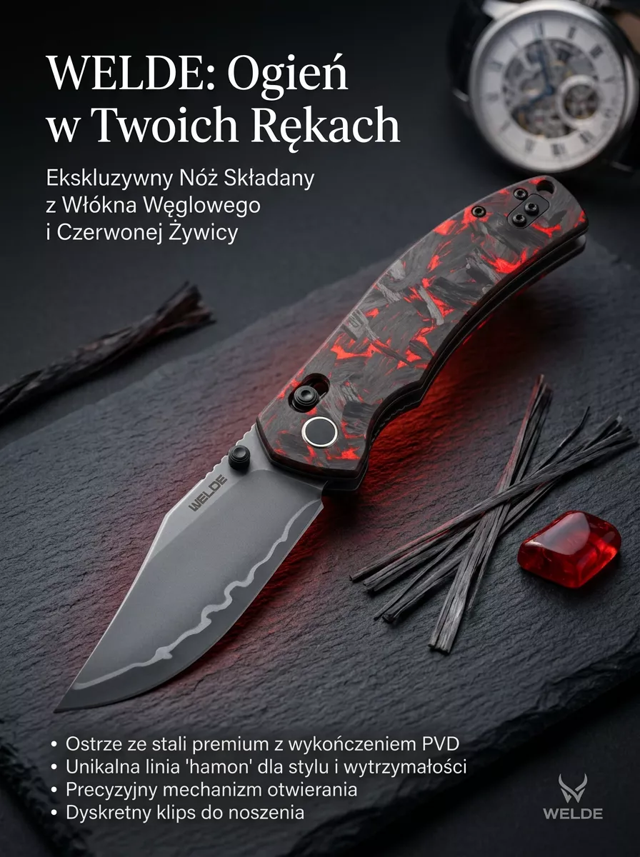 Nóż składany Welde VG02 Carbon Fiber VG10 San Mai 