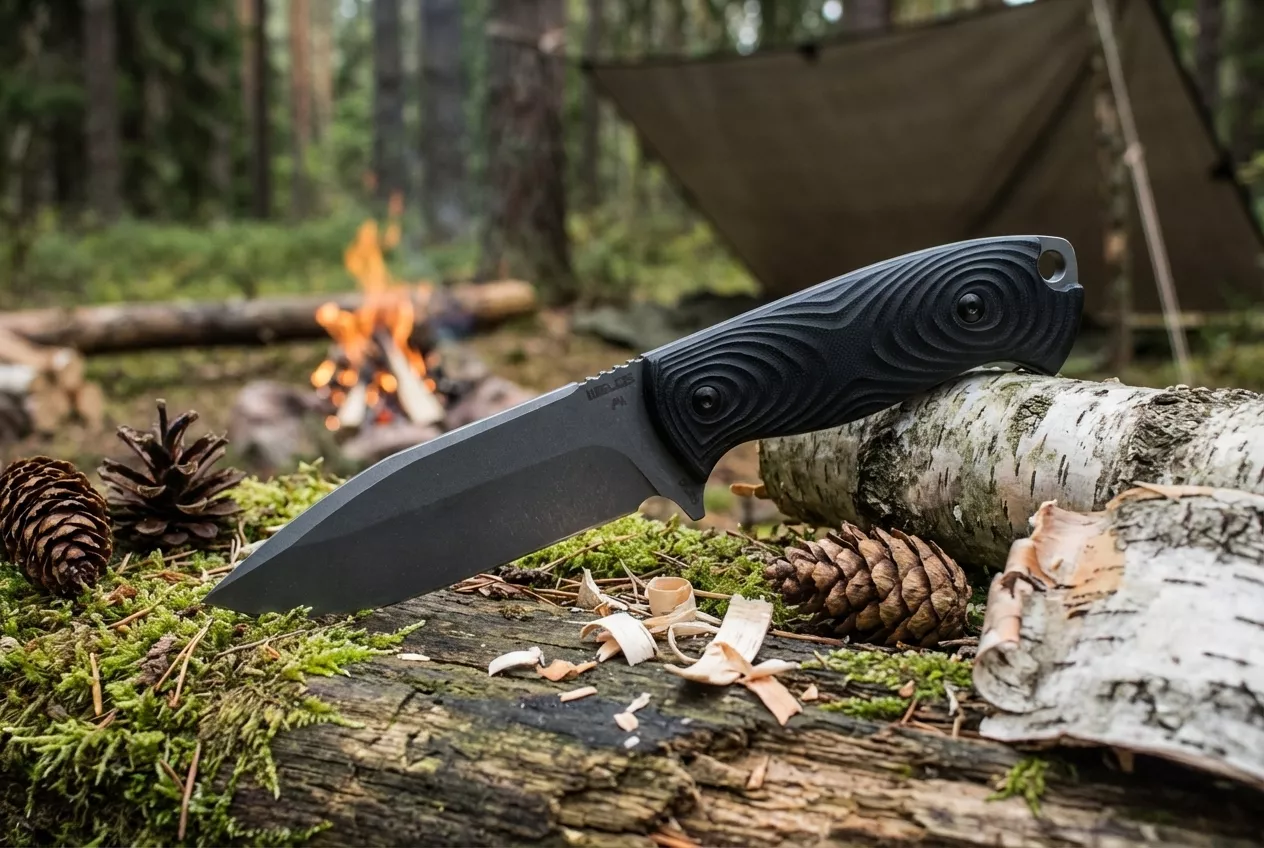 Welde AI Nóż Survivalowy stal DC53 63 HRC z pochwą Kydex 