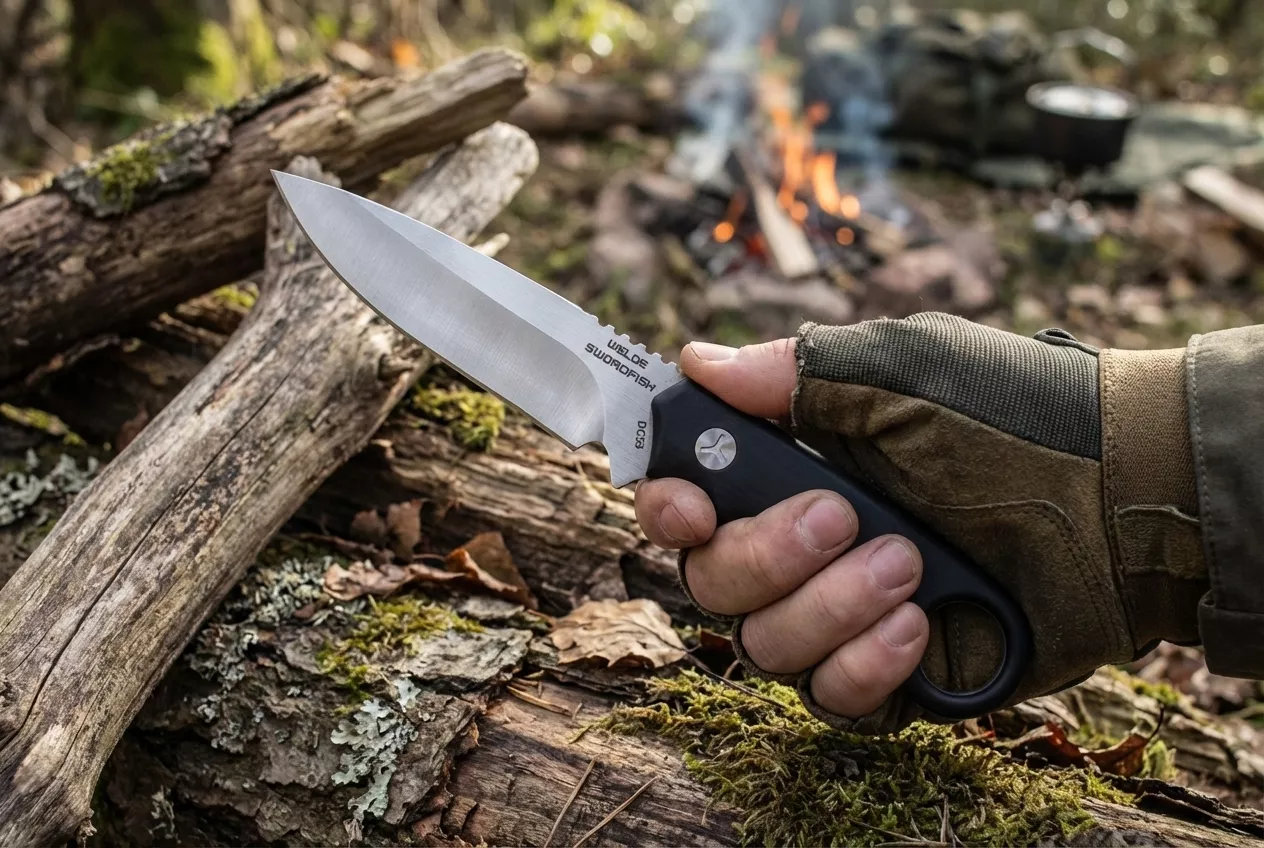Welde Swordfish Nóż Survivalowy stal DC53 63 HRC z pochwą Kydex