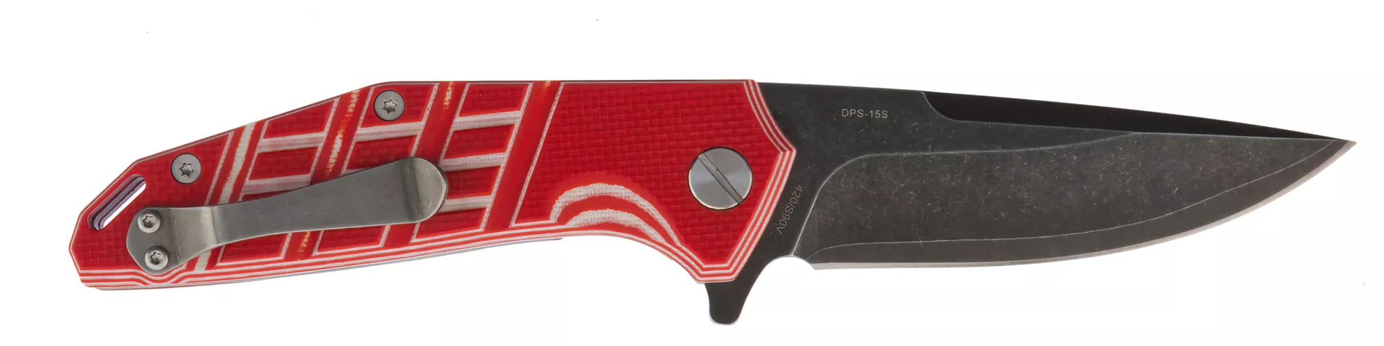 Womsi Falke nóż składany red white G10 S90V