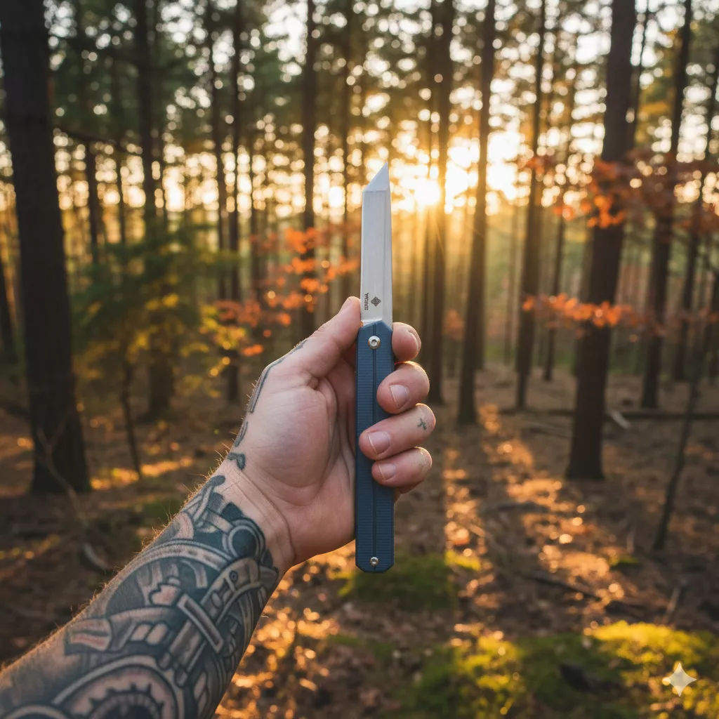 Womsi Wolf nóż składany tanto blue G10 v2 14C28N