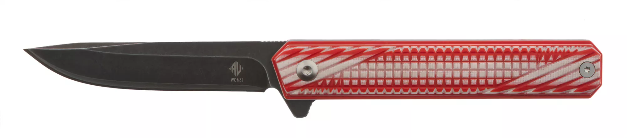 Womsi Wolf nóż składany red white G10 S90V