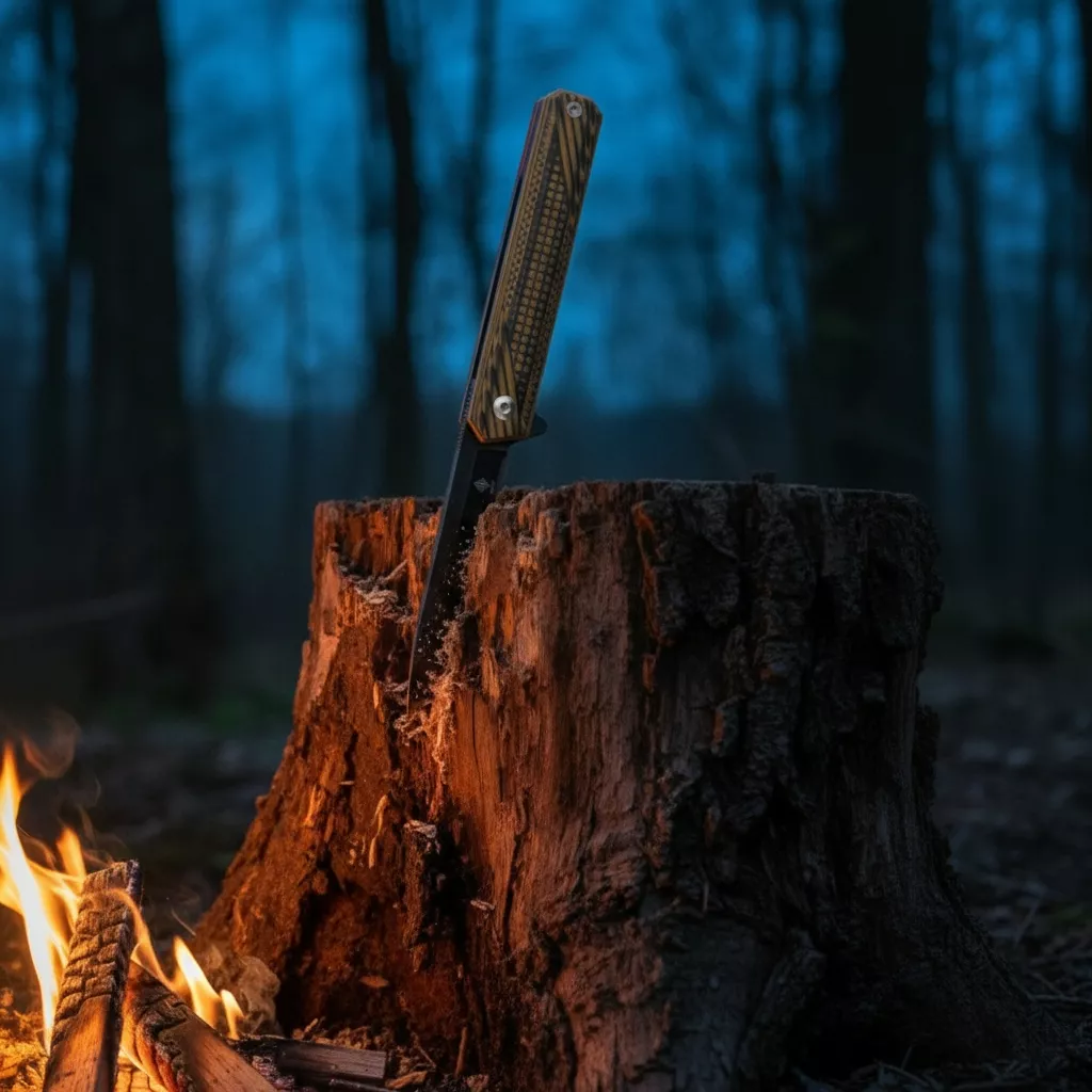 Womsi Wolf nóż składany brown black G10 S90V