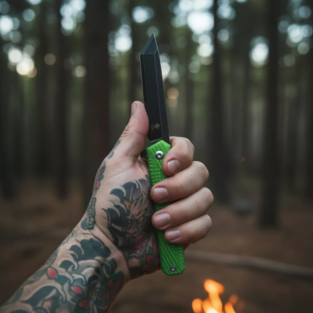 Womsi Wolf nóż składany tanto green G10 S90V